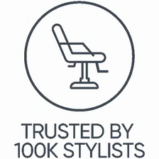 Logo indicating that Biolage products are trusted by 100K stylists